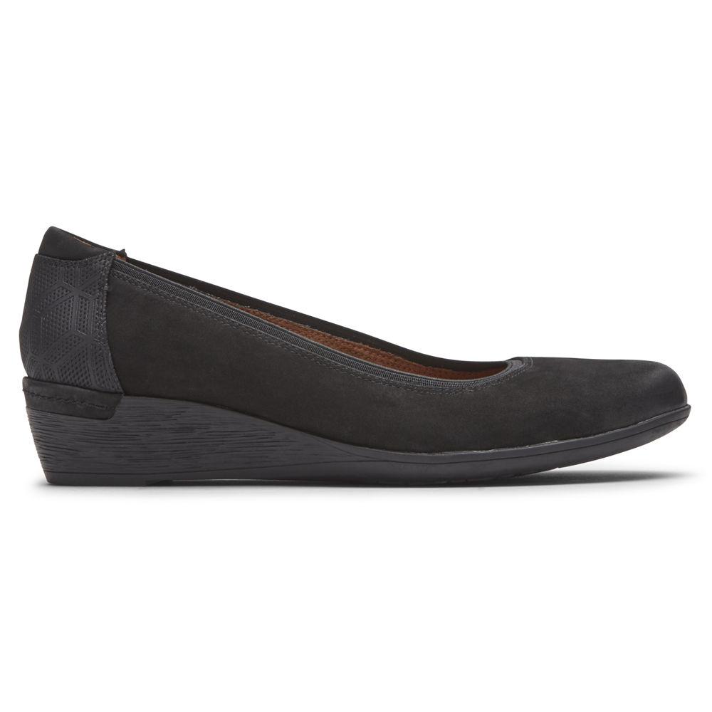 Pumps Rockport Mujer Mexico - Cobb Hill Devyn Wedge Negros - RYNQA4697